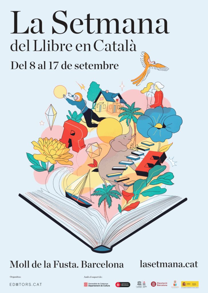 Cartell de La Setmana del Llibre en català 2023